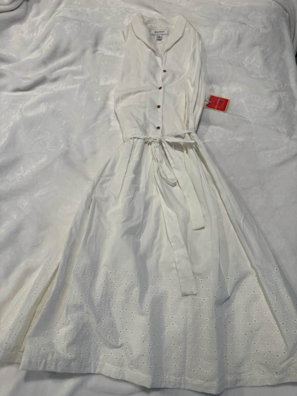 Isaac Mizrahi for Target White Midi Sun Dress with Button-Front - Picture 5 of 6
